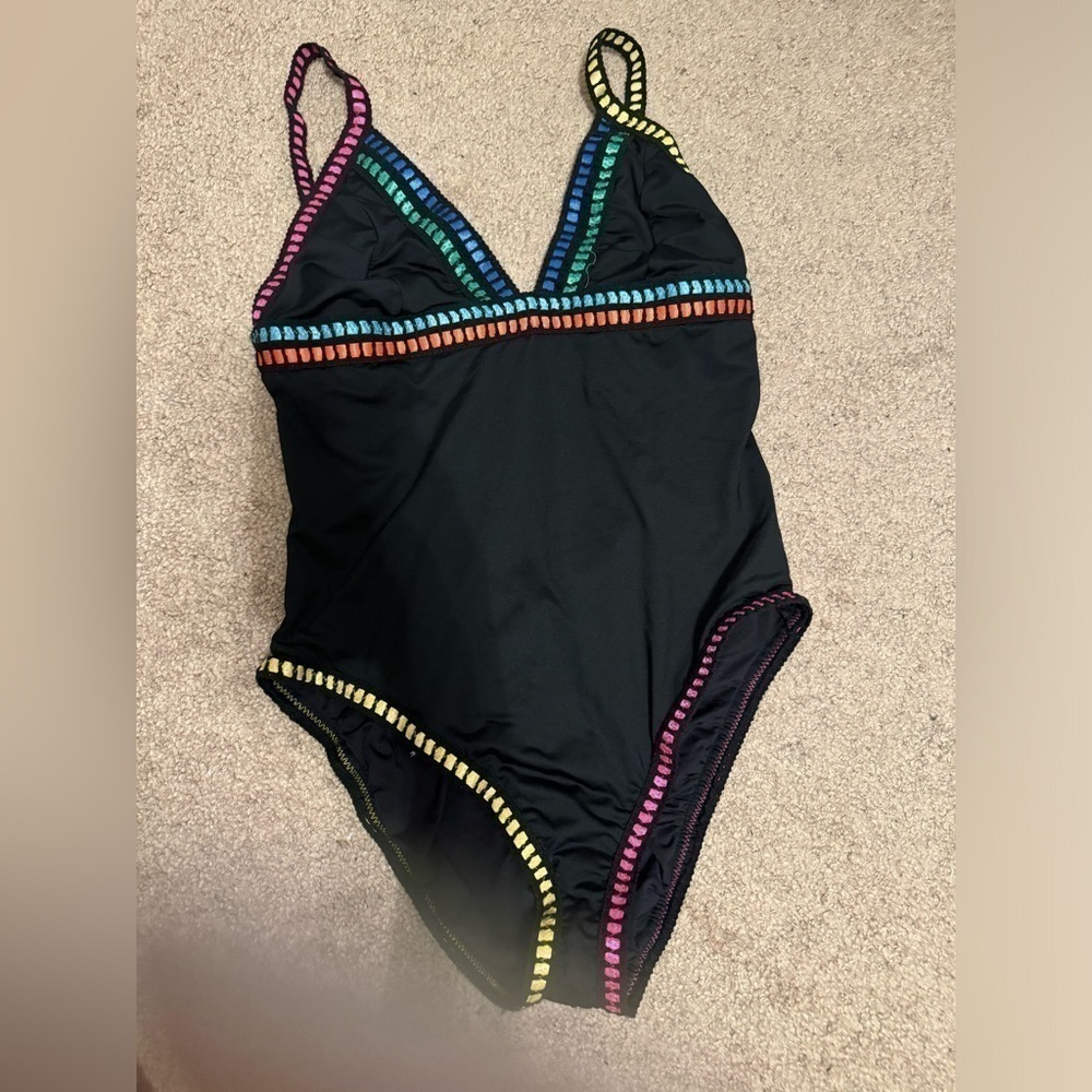 Blanca black and multicolor‎ one piece swimsuit size 10